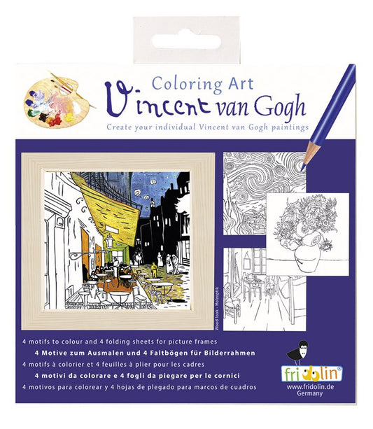 Fridolin Coloring Art, Van Gogh, 4 Motive mit Faltbögen für Rahmen